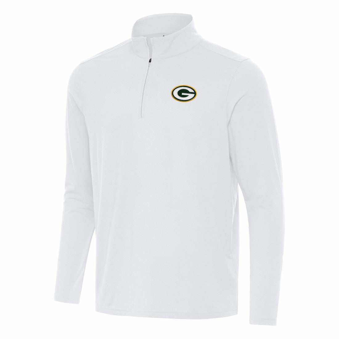Green Bay Packers Antigua Intent Quarter-Zip Pullover Top - White Pullover