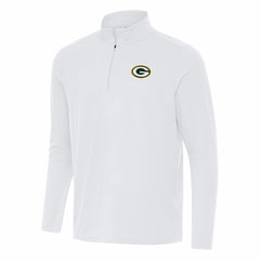 Green Bay Packers Antigua Intent Quarter-Zip Pullover Top - White Pullover