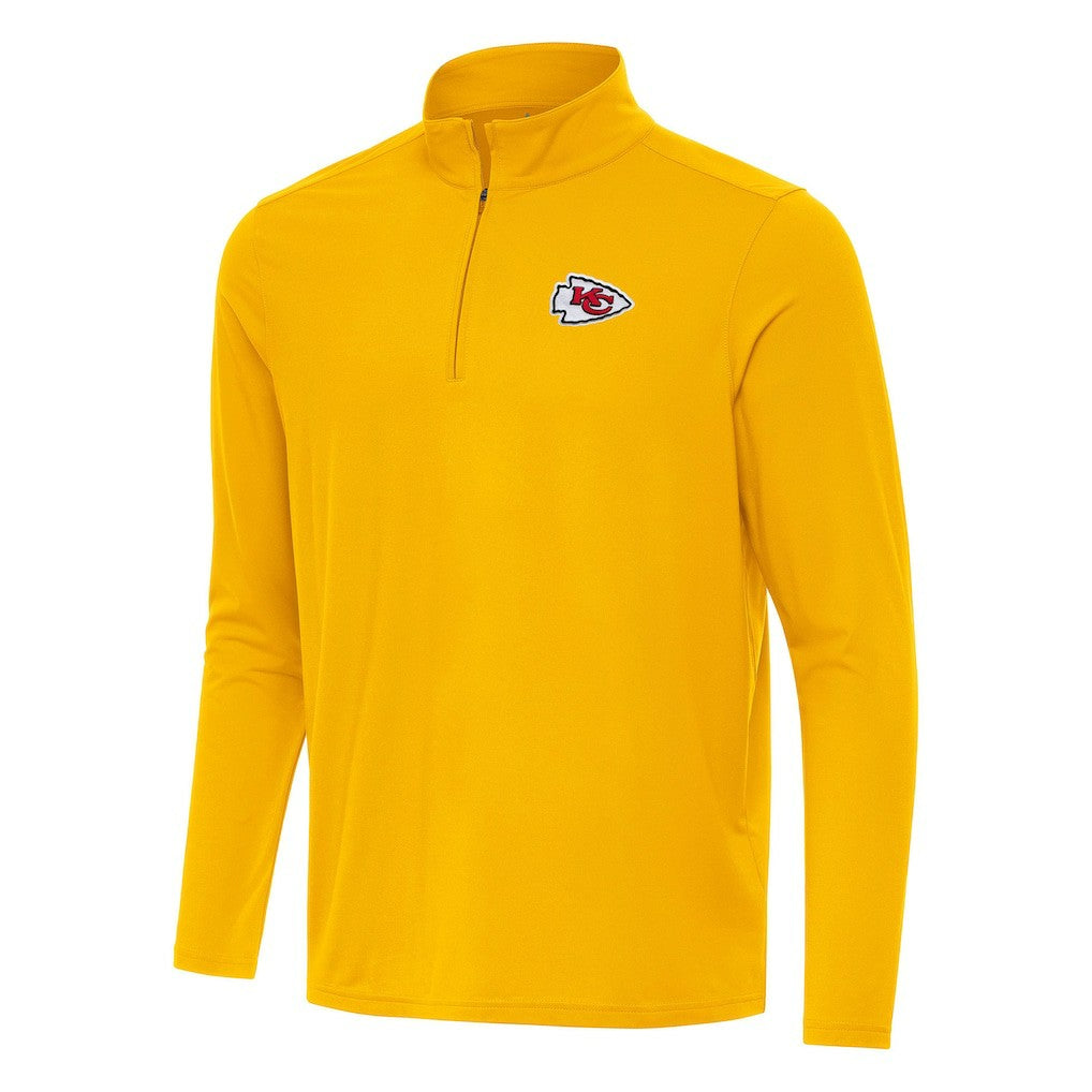 Kansas City Chiefs Antigua Intent Quarter-Zip Pullover Top - Gold Pullover