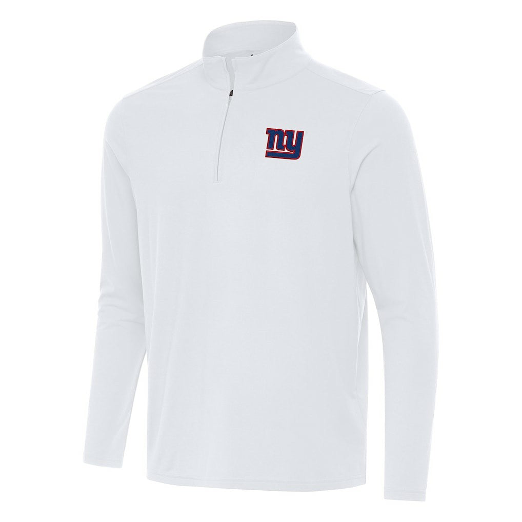 New York Giants Antigua Intent Quarter-Zip Pullover Top - White Pullover