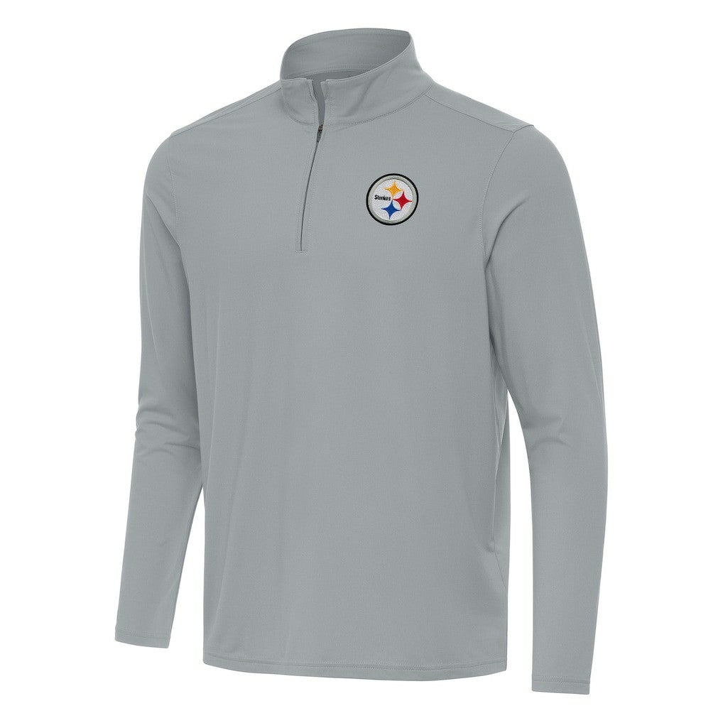 Pittsburgh Steelers Antigua Intent Quarter-Zip Pullover Top - Gray Pullover