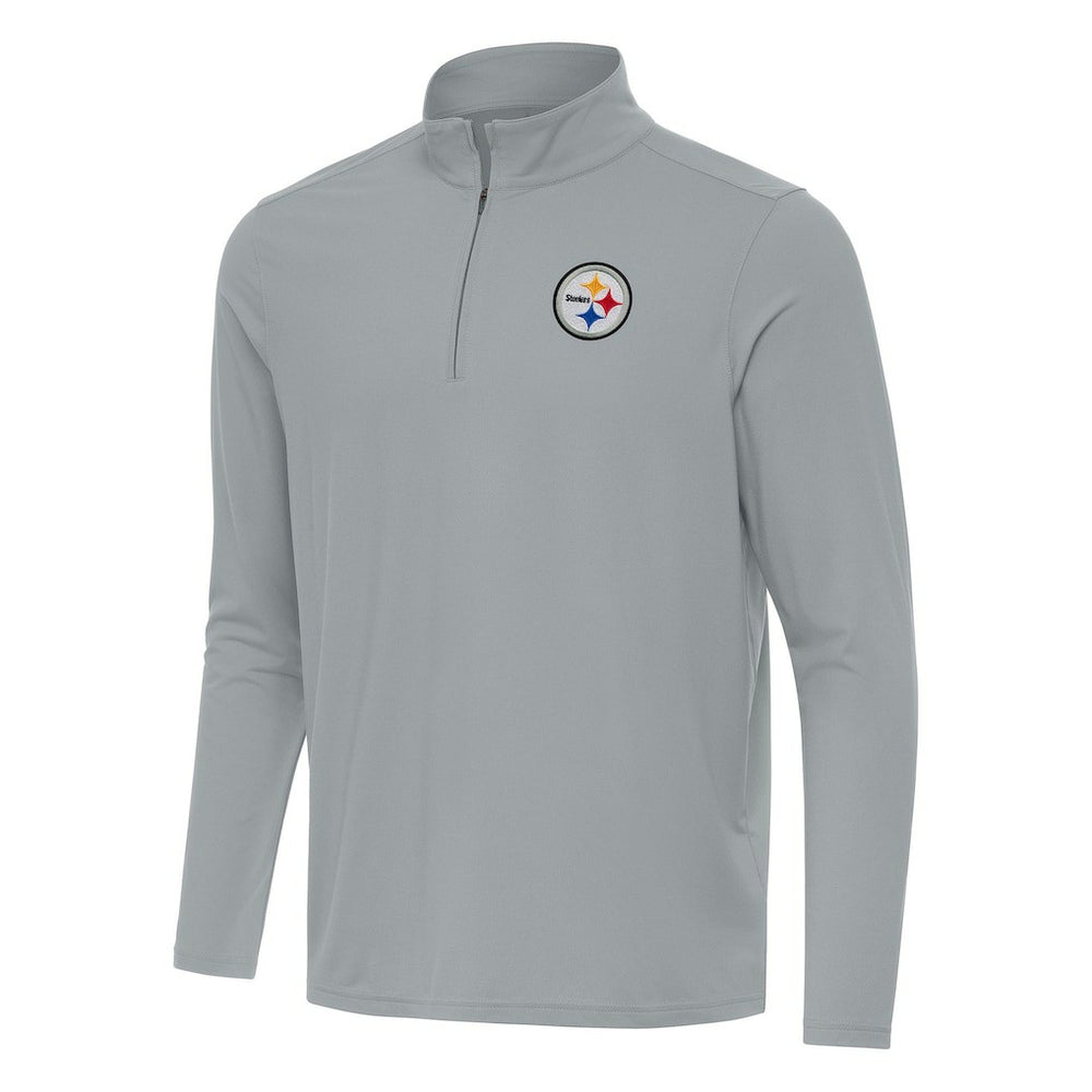 Pittsburgh Steelers Antigua Intent Quarter-Zip Pullover Top - Gray Pullover