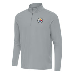 Pittsburgh Steelers Antigua Intent Quarter-Zip Pullover Top - Gray Pullover