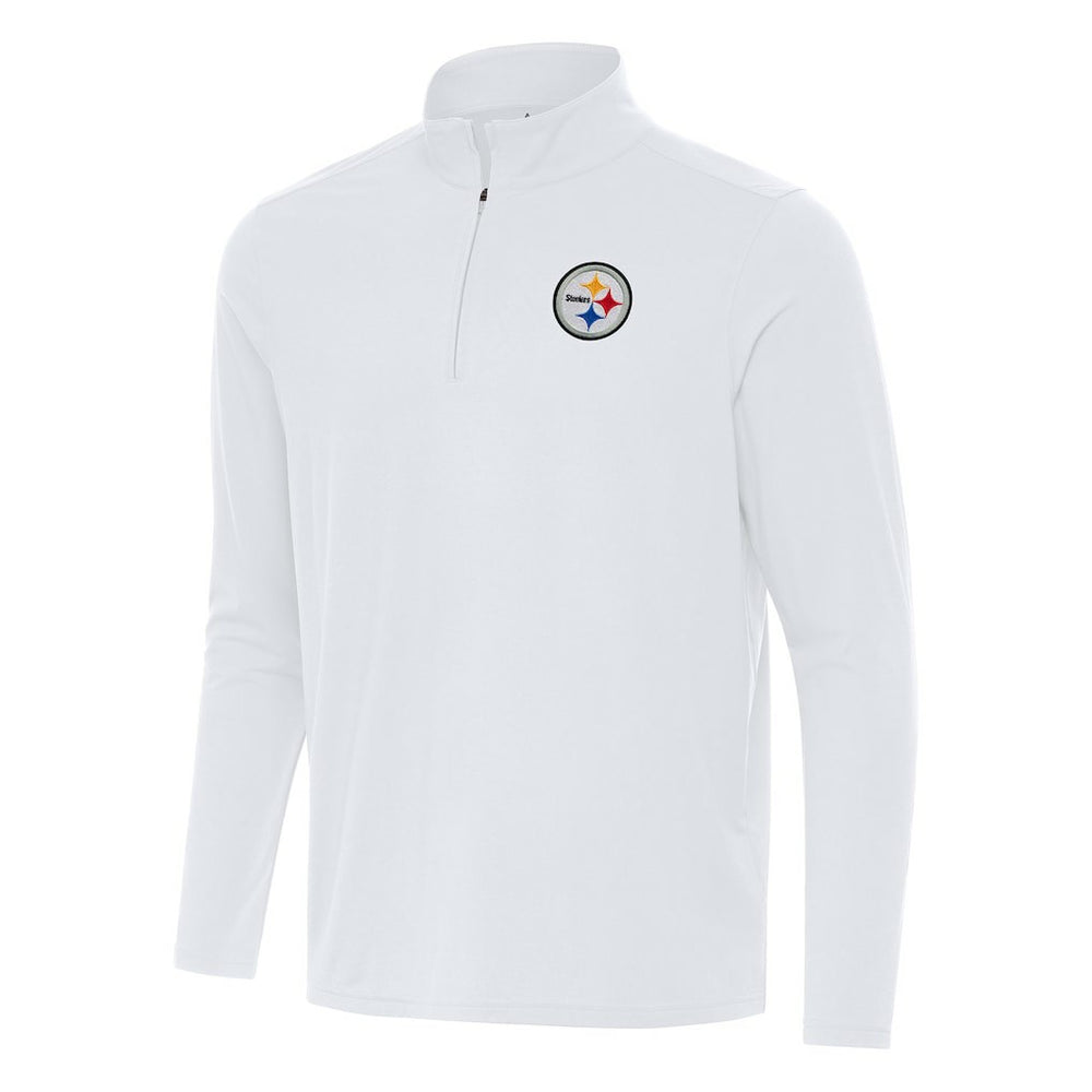 Pittsburgh Steelers Antigua Intent Quarter-Zip Pullover Top - White Pullover