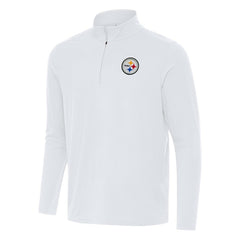 Pittsburgh Steelers Antigua Intent Quarter-Zip Pullover Top - White Pullover