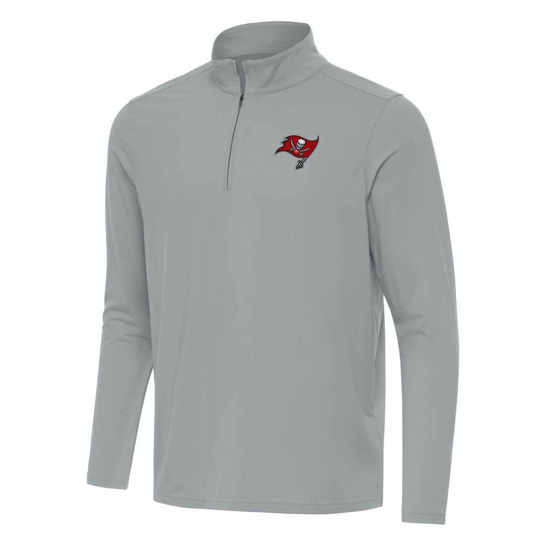 Tampa Bay Buccaneers Antigua Intent Quarter-Zip Pullover Top - Gray Pullover