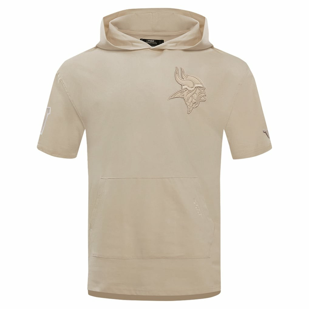 Minnesota Vikings Pro Standard Neutrals Capsule Short Sleeve Pullover Hoodie - Tan Hoodies