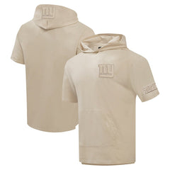 New York Giants Pro Standard Neutrals Capsule Short Sleeve Pullover Hoodie - Tan Hoodies