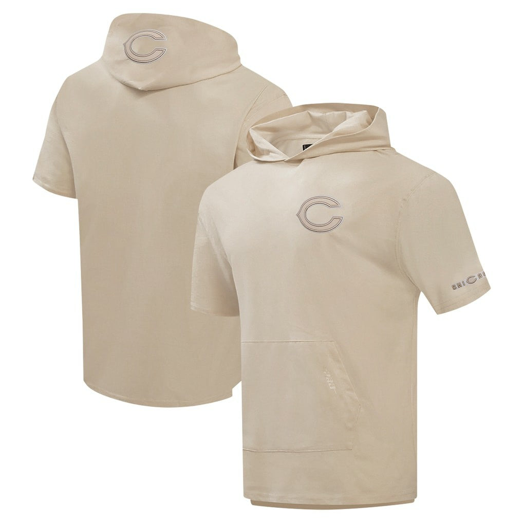 Chicago Bears Pro Standard Neutrals Capsule Short Sleeve Pullover Hoodie - Tan Hoodies