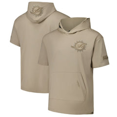 Miami Dolphins Pro Standard Neutrals Capsule Short Sleeve Pullover Hoodie - Tan Hoodies