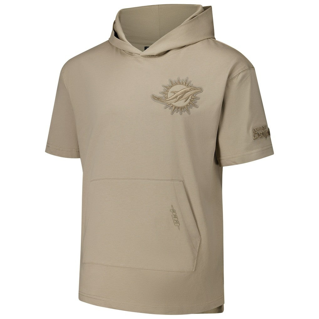 Miami Dolphins Pro Standard Neutrals Capsule Short Sleeve Pullover Hoodie - Tan Hoodies