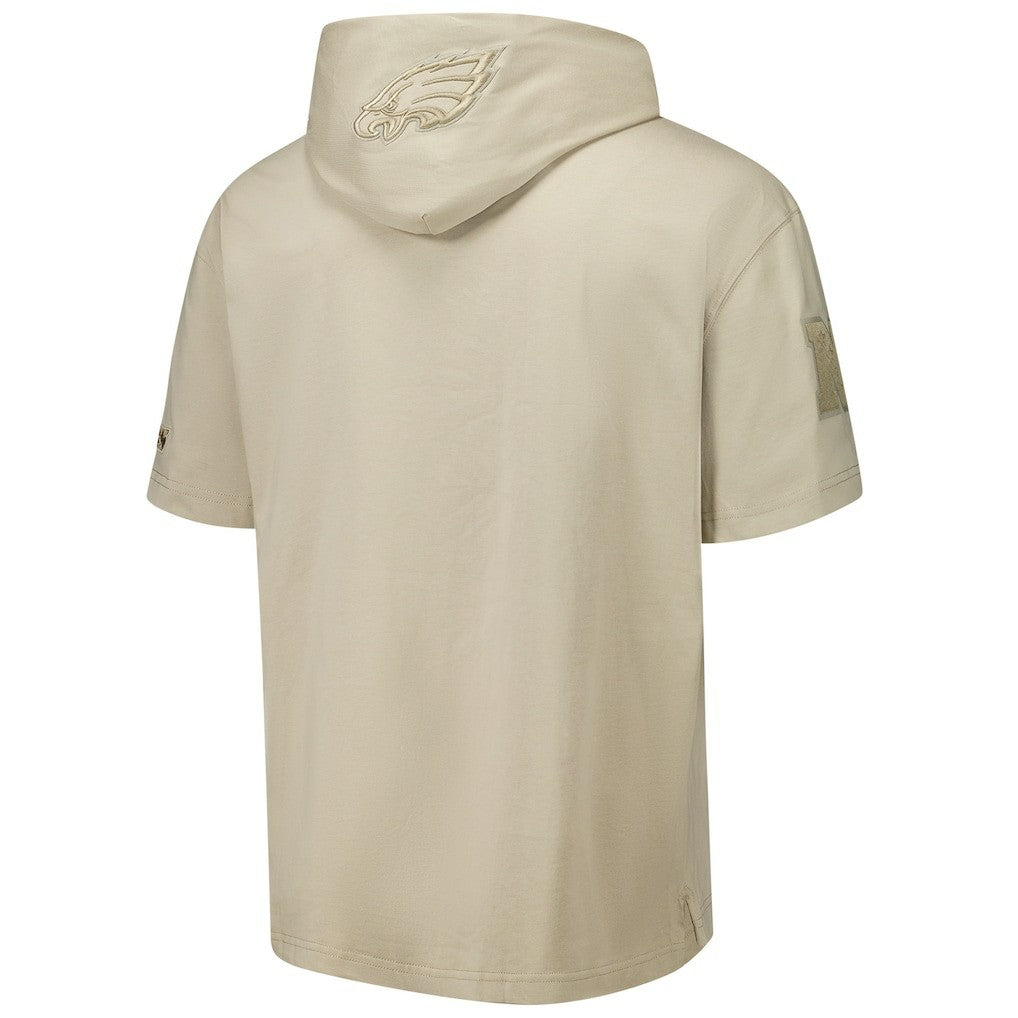 Philadelphia Eagles Pro Standard Neutrals Capsule Short Sleeve Pullover Hoodie - Tan Hoodies
