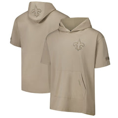 New Orleans Saints Pro Standard Neutrals Capsule Short Sleeve Pullover Hoodie - Tan Hoodies