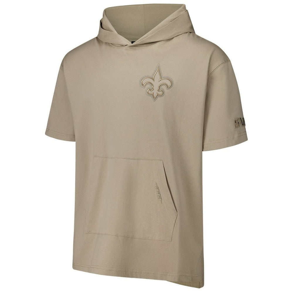 New Orleans Saints Pro Standard Neutrals Capsule Short Sleeve Pullover Hoodie - Tan Hoodies