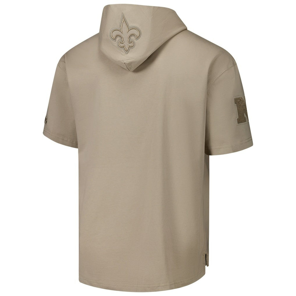 New Orleans Saints Pro Standard Neutrals Capsule Short Sleeve Pullover Hoodie - Tan Hoodies