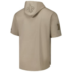 New Orleans Saints Pro Standard Neutrals Capsule Short Sleeve Pullover Hoodie - Tan Hoodies