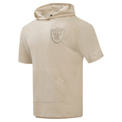 Las Vegas Raiders Pro Standard Neutrals Capsule Short Sleeve Pullover Hoodie - Tan Hoodies