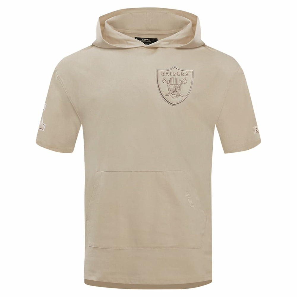 Las Vegas Raiders Pro Standard Neutrals Capsule Short Sleeve Pullover Hoodie - Tan Hoodies