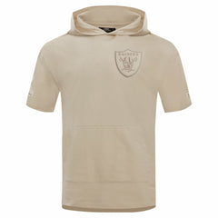 Las Vegas Raiders Pro Standard Neutrals Capsule Short Sleeve Pullover Hoodie - Tan Hoodies