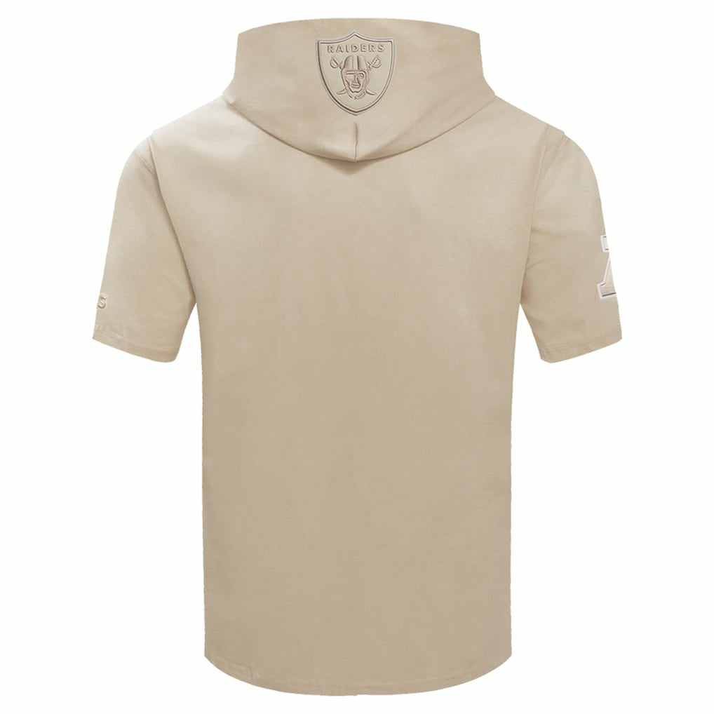 Las Vegas Raiders Pro Standard Neutrals Capsule Short Sleeve Pullover Hoodie - Tan Hoodies