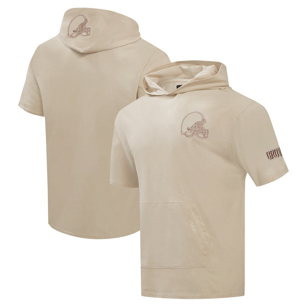 Cleveland Browns Pro Standard Neutrals Capsule Short Sleeve Pullover Hoodie - Tan Hoodies
