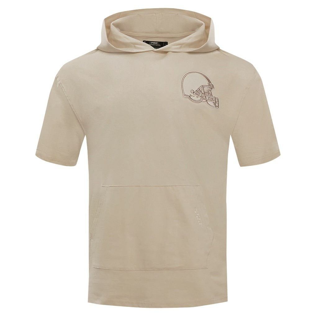 Cleveland Browns Pro Standard Neutrals Capsule Short Sleeve Pullover Hoodie - Tan Hoodies