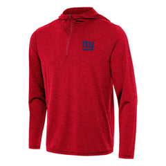New York Giants Antigua Tidy Quarter-Zip Pullover Hoodie - Heather Red Hoodies