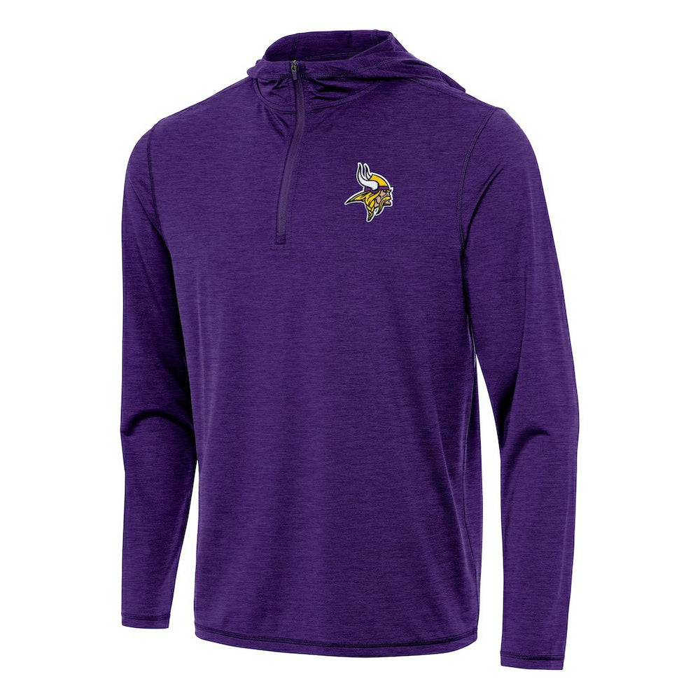 Minnesota Vikings Antigua Tidy Quarter-Zip Pullover Hoodie - Heather Purple Hoodies
