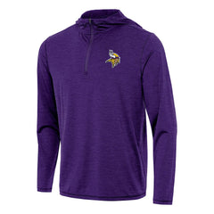 Minnesota Vikings Antigua Tidy Quarter-Zip Pullover Hoodie - Heather Purple Hoodies