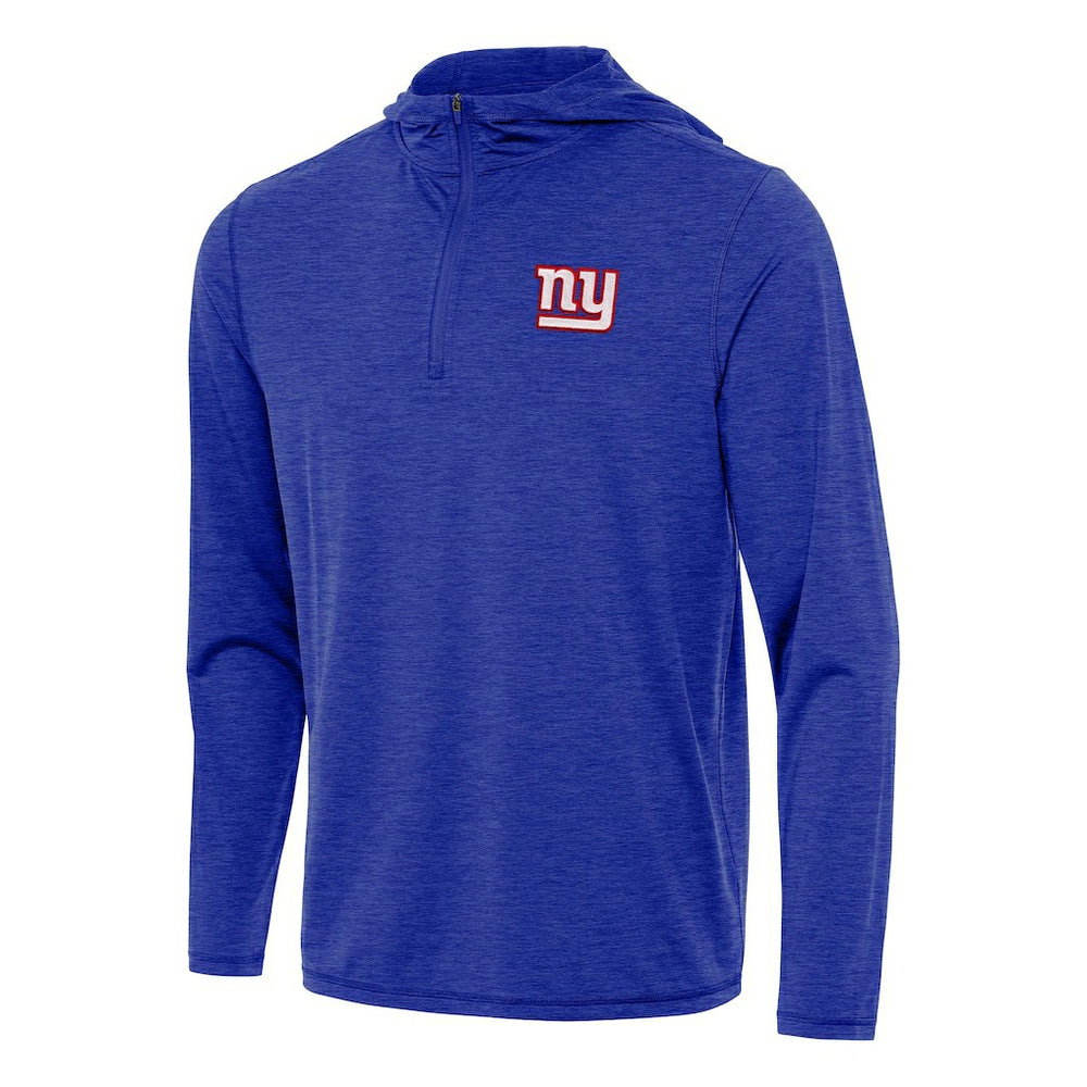 New York Giants Antigua Tidy Quarter-Zip Pullover Hoodie - Heather Royal Hoodies
