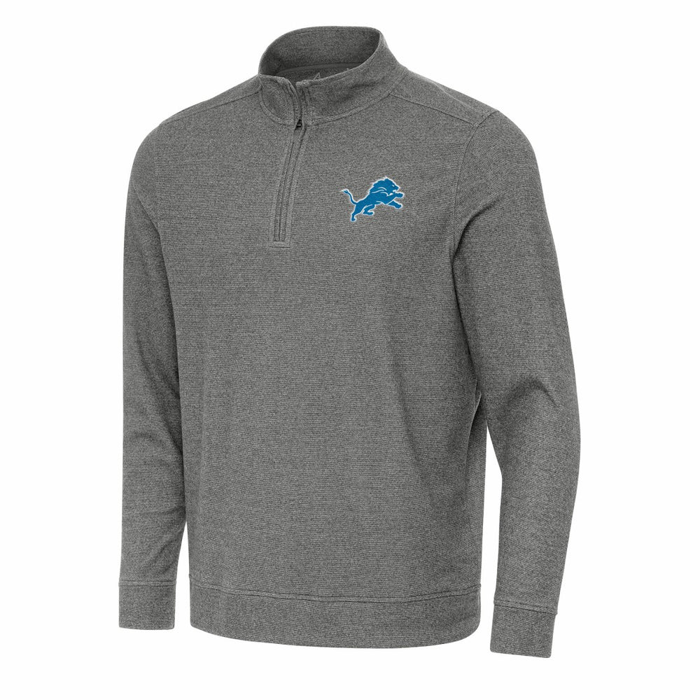 Detroit Lions Antigua Subtle Quarter-Zip Top - Heather Black Tops