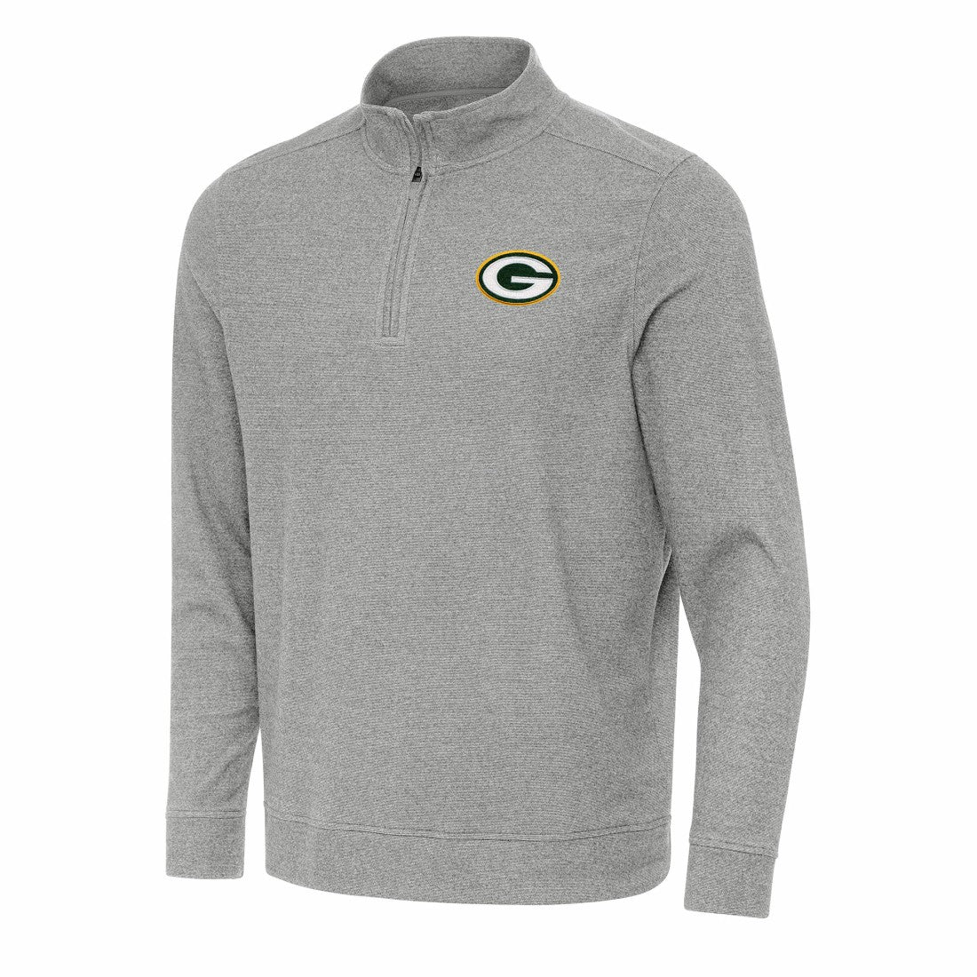 Green Bay Packers Antigua Subtle Quarter-Zip Top - Heather Gray Tops