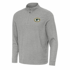 Green Bay Packers Antigua Subtle Quarter-Zip Top - Heather Gray Tops