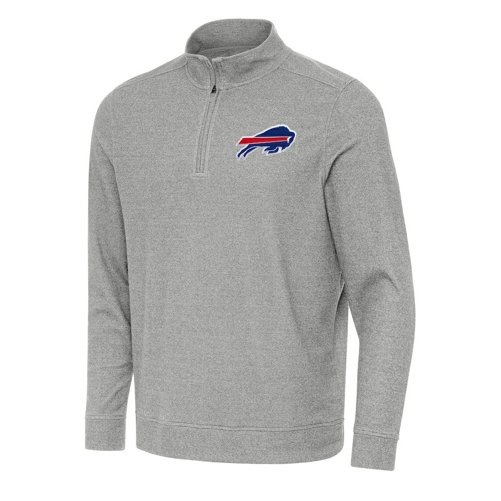 Buffalo Bills Antigua Subtle Quarter-Zip Top - Heather Gray Tops