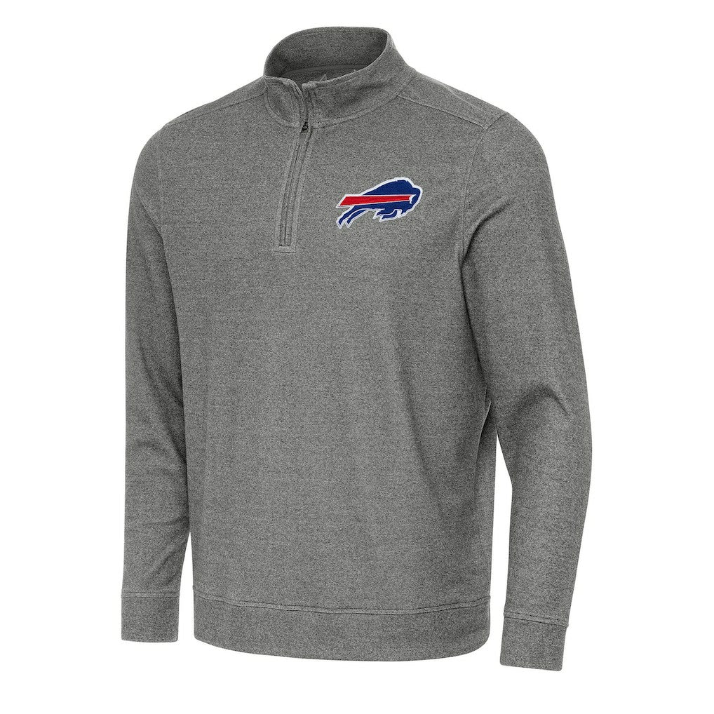 Buffalo Bills Antigua Subtle Quarter-Zip Top - Heather Black Tops