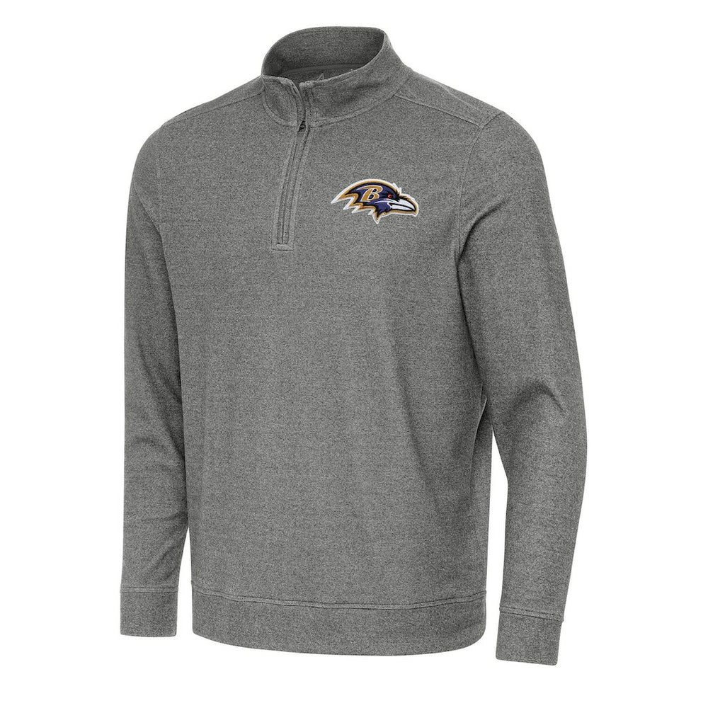 Baltimore Ravens Antigua Subtle Quarter-Zip Top - Heather Black Tops