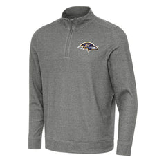 Baltimore Ravens Antigua Subtle Quarter-Zip Top - Heather Black Tops