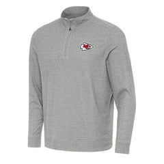 Kansas City Chiefs Antigua Subtle Quarter-Zip Top - Heather Gray Tops