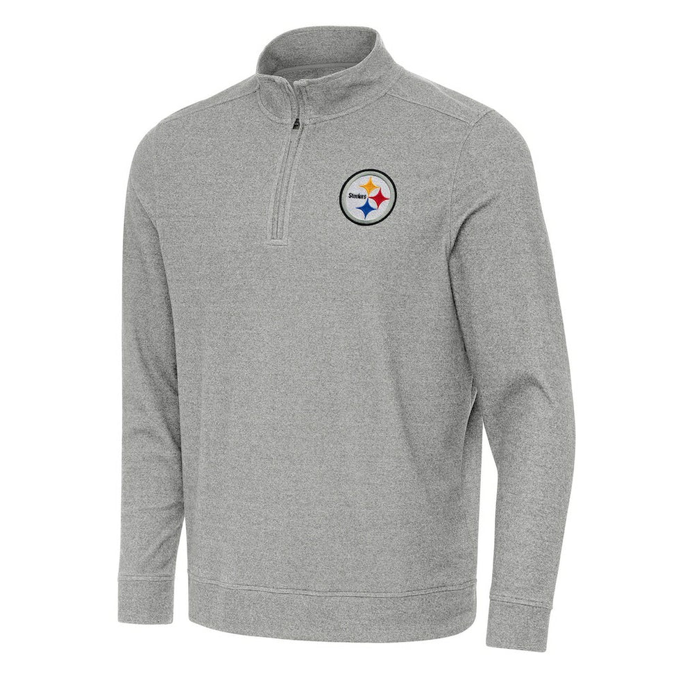 Pittsburgh Steelers Antigua Subtle Quarter-Zip Top - Heather Gray Tops