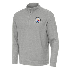 Pittsburgh Steelers Antigua Subtle Quarter-Zip Top - Heather Gray Tops