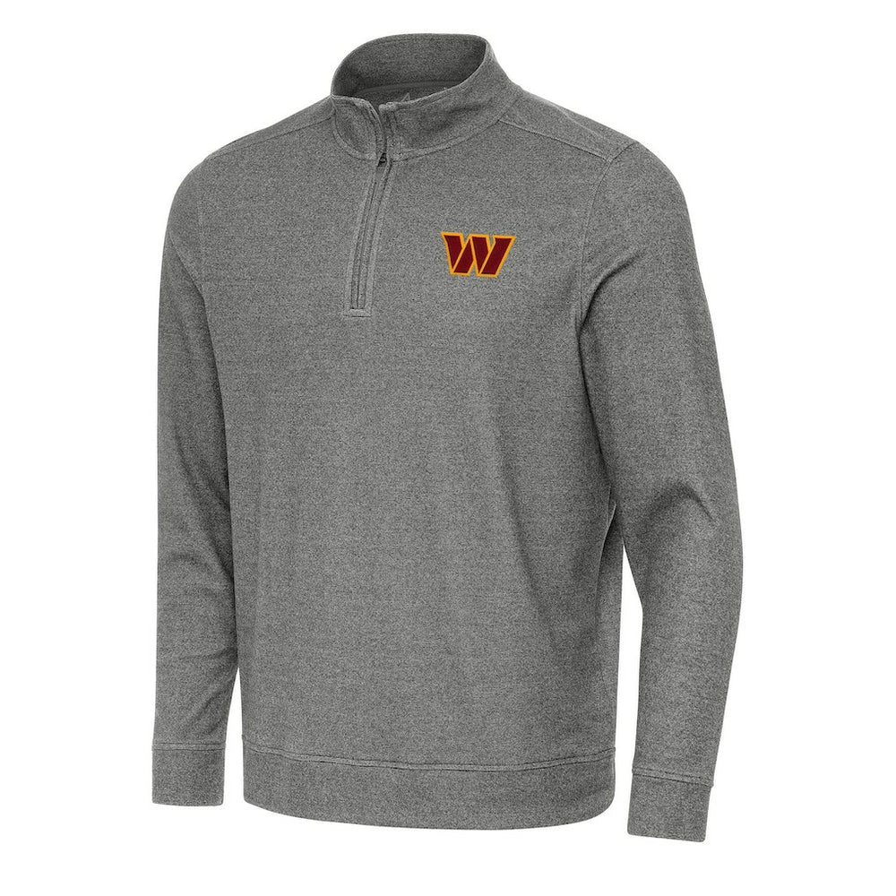 Washington Commanders Antigua Subtle Quarter-Zip Top - Heather Black Tops