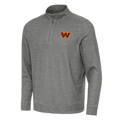 Washington Commanders Antigua Subtle Quarter-Zip Top - Heather Black Tops