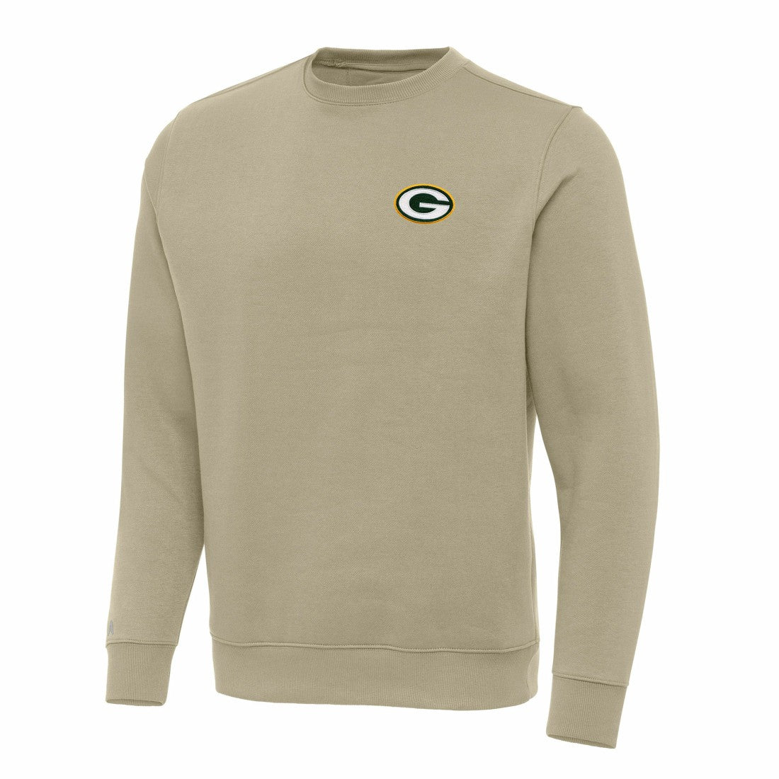 Green Bay Packers Antigua Victory Pullover Sweatshirt - Khaki Pullover