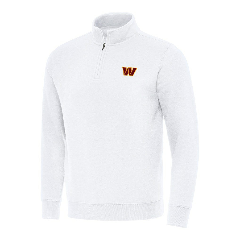 Washington Commanders Antigua Victory Quarter-Zip Pullover Top - White Pullover