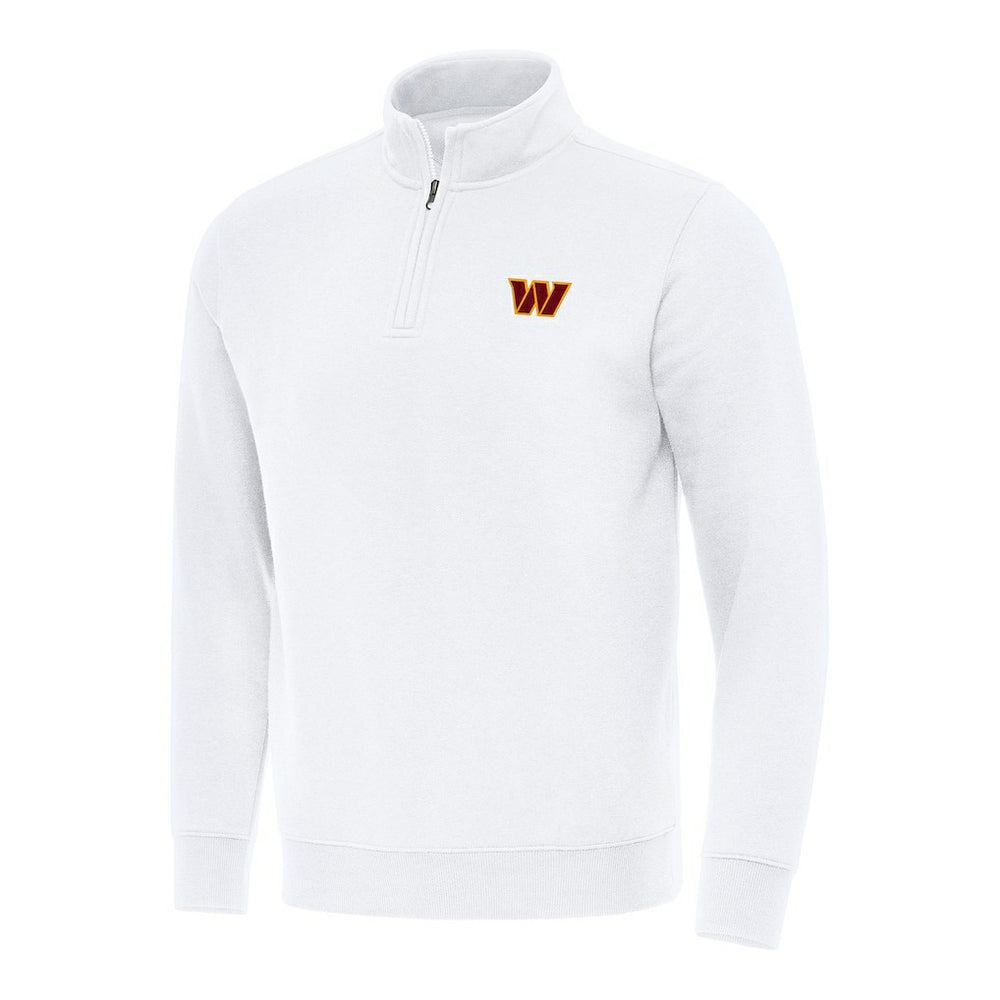 Washington Commanders Antigua Victory Quarter-Zip Pullover Top - White Pullover