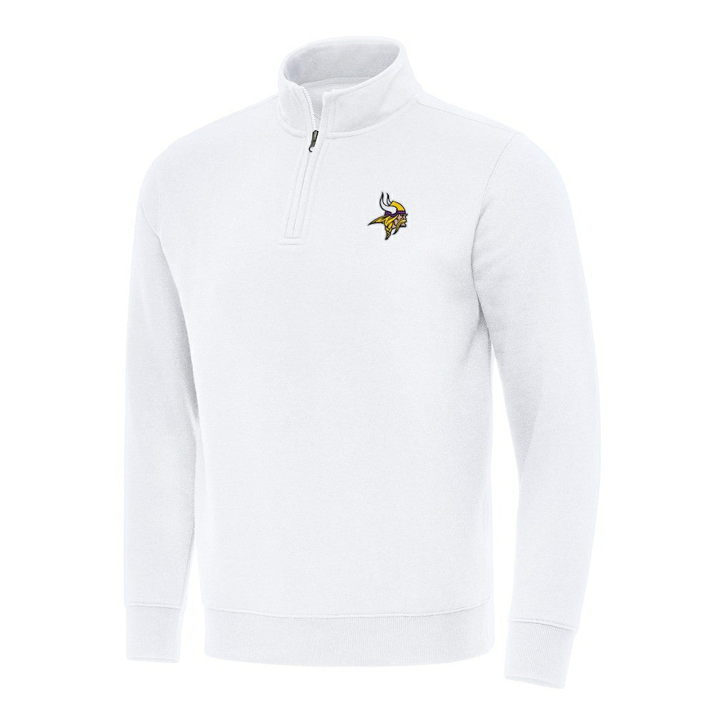 Minnesota Vikings Antigua Victory Quarter-Zip Pullover Top - White Pullover