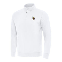 Minnesota Vikings Antigua Victory Quarter-Zip Pullover Top - White Pullover