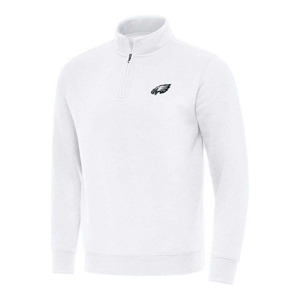 Philadelphia Eagles Antigua Victory Quarter-Zip Pullover Top - White Pullover