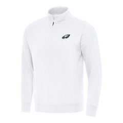 Philadelphia Eagles Antigua Victory Quarter-Zip Pullover Top - White Pullover
