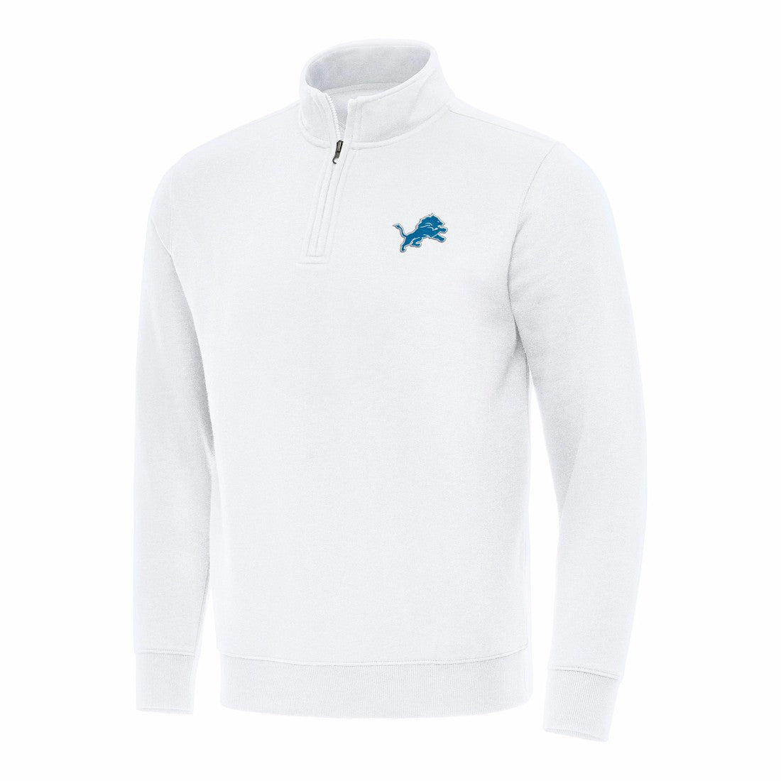 Detroit Lions Antigua Victory Quarter-Zip Pullover Top - White Pullover